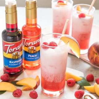 Raspberry Peach Italian Cream Sodas