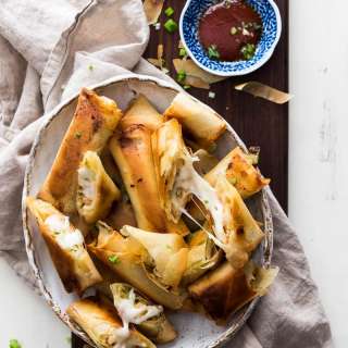 Cheesy Shrimp Baked Spring Rolls