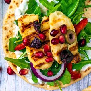 Grilled Halloumi Greek Flatbreads