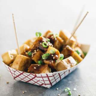 Crispy Tofu with Garlic Sauce (without Deep-Frying)