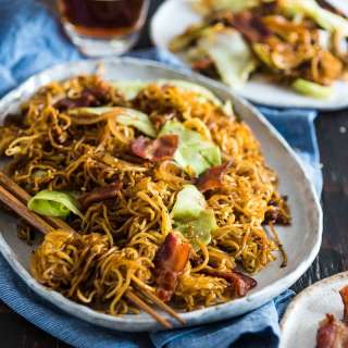 Bacon Pan Fried Noodles