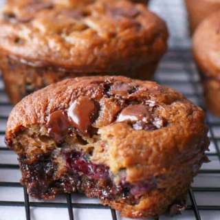Banana and Blueberry Chocolate Chip Muffins