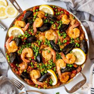 Spanish Paella Recipe (Seafood, Chicken, and Chorizo)