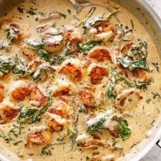 Creamy Garlic Butter Tuscan Scallops