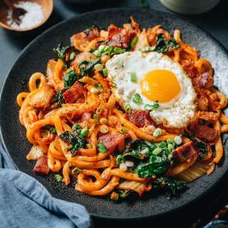Bacon Kimchi Fried Udon