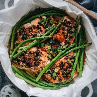 Steamed Salmon in Black Bean Sauce