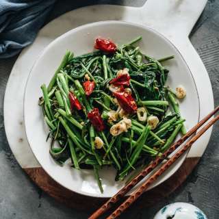 Stir Fried Water Spinach - Two Ways