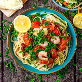 Garlic Prawn Spaghetti