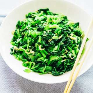 Stir Fried Little Bok Choy with Dried Shrimps & What We Eat in China #1