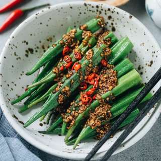 Chinese Okra Salad, Two Ways (凉拌秋葵)