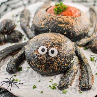 Halloween Black Spider Bread Bowl