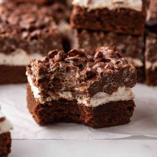 Chocolate Marshmallow Peanut Butter Rice Krispie Brownies