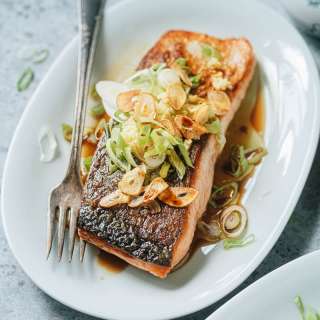 Crispy Salmon with Ginger Soy Sauce