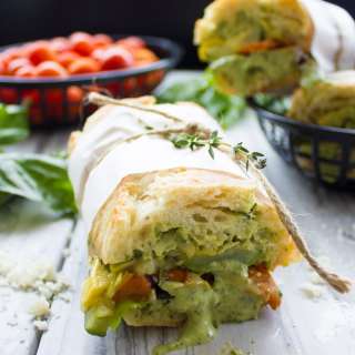 Roast Veggie Sandwich with Basil Sauce