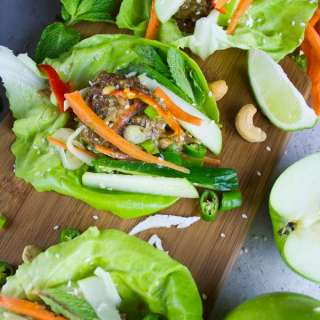 Thai Chicken Meatballs with Apple Peanut Sauce