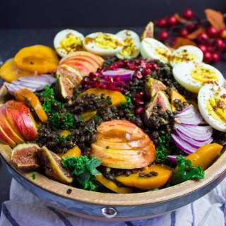Kale Salad with Spicy Lentils