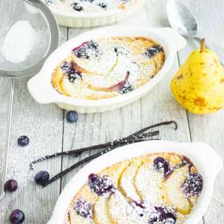 Pear Blueberry Vanilla Clafoutis
