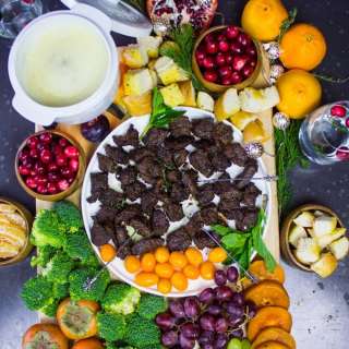 Cheese Fondue with Lamb Dippers