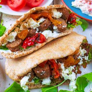 Stuffed Lamb Pita with Tzatziki Sauce