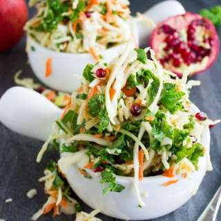 Coleslaw with Kale, Apples & Pomegranate Seeds