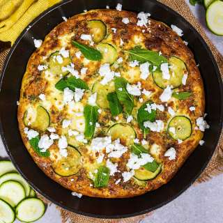 Courgette, Mint and Feta Frittata