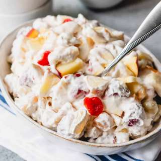 Fruit Salad with Marshmallows and Whipped Cream
