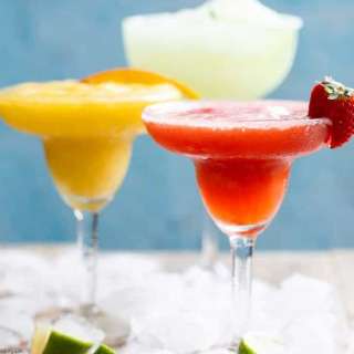 Frozen Strawberry and Mango Margaritas