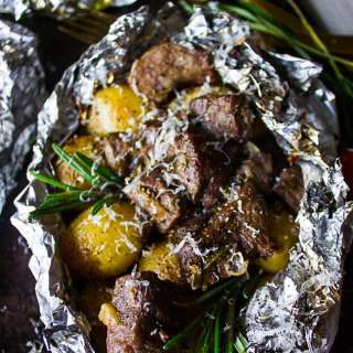 Grill Foil Packets with Lamb and Potatoes