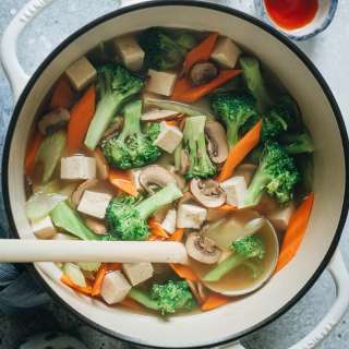 Chinese Vegetable Soup with Tofu - Takeout Style