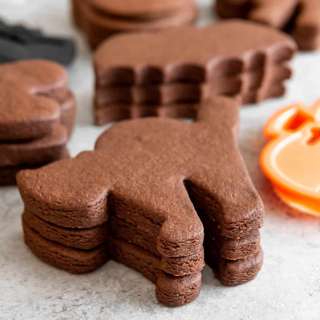 Chocolate Cut Out Halloween Sugar Cookies