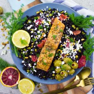 Blood Orange Salmon Salad with Orange Dill Dressing