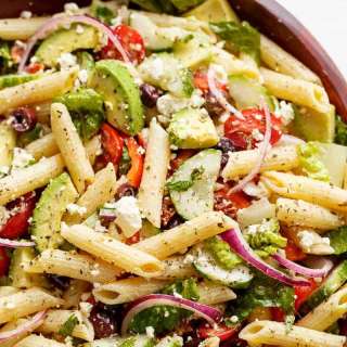 Lemon Herb Mediterranean Pasta Salad
