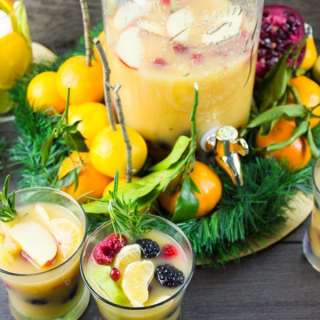 Fruity Non Alcoholic Sangria and Orange Salmon Bites Party
