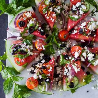 Greek Watermelon Salad Wedges