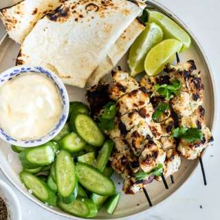 Coconut lemongrass chicken skewers