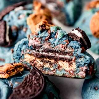 Big Blue Monster Stuffed Cookies