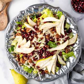 Winter Pear, Pomegranate & Swiss Salad with Poppy Seed Dressing