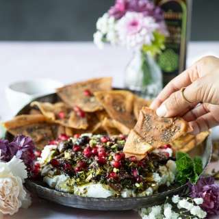 Labneh Dip with Olive Topping