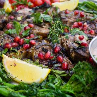 Grilled Lamb Chops with Black Olive Herb Butter