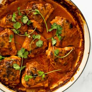 Coconut braised chicken thighs