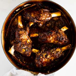 Slow cooked Shawarma Lamb shanks