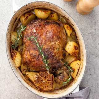 Slow roasted Greek lamb