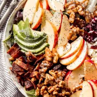 Apple Salad with Candied Walnuts and Creamy Poppy Seed Dressing