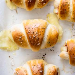 Homemade ham and cheese crescent rolls