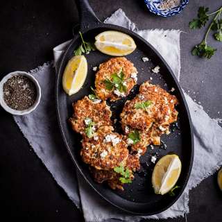 Cauliflower and Feta cheese fritters