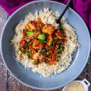 Sticky Salmon Stir Fry