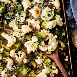 Garlic Parmesan Cauliflower and Broccoli