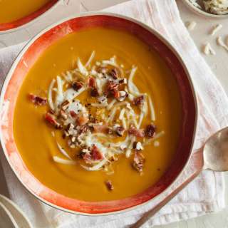 Roasted Sweet Potato and Leek Soup
