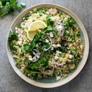 Pea and feta quinoa salad