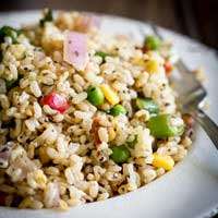 Brown Rice Salad with Garden Vegetables and Italian Herbs